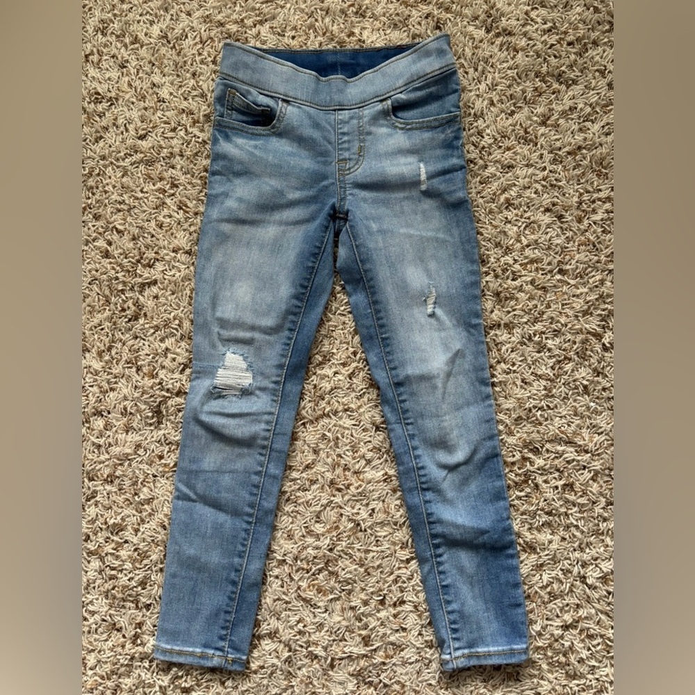Cat & Jack Girls Light Blue Distressed Skinny Jeans Size 6